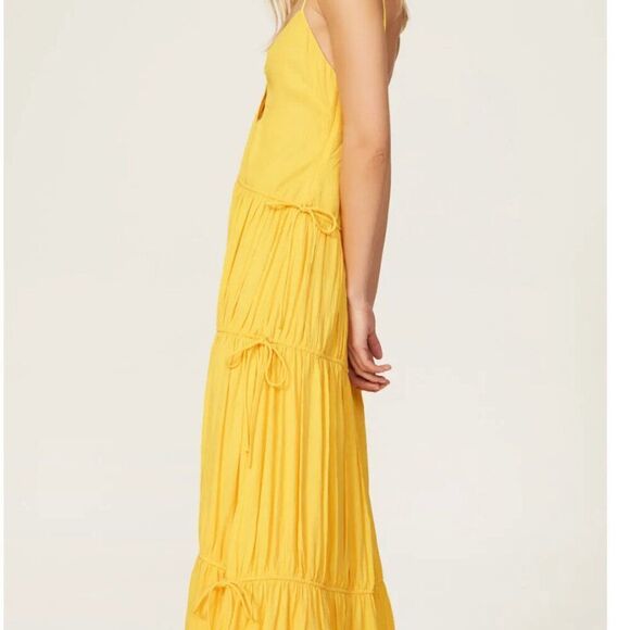 Jonathan Simkai Yellow Maxi sun dress Repaired Condition size small - Picture 4 of 10